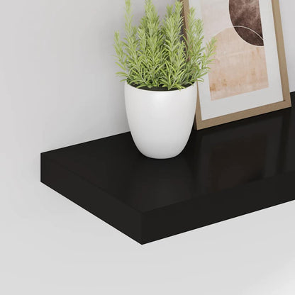 vidaXL Wall Shelf Set of 4 Black Honeycomb MDF, metal Medium