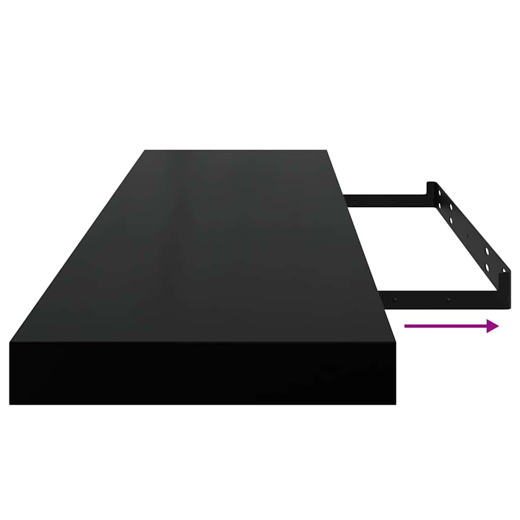 Wall Shelf Black Honeycomb MDF, metal Medium Wall Shelf