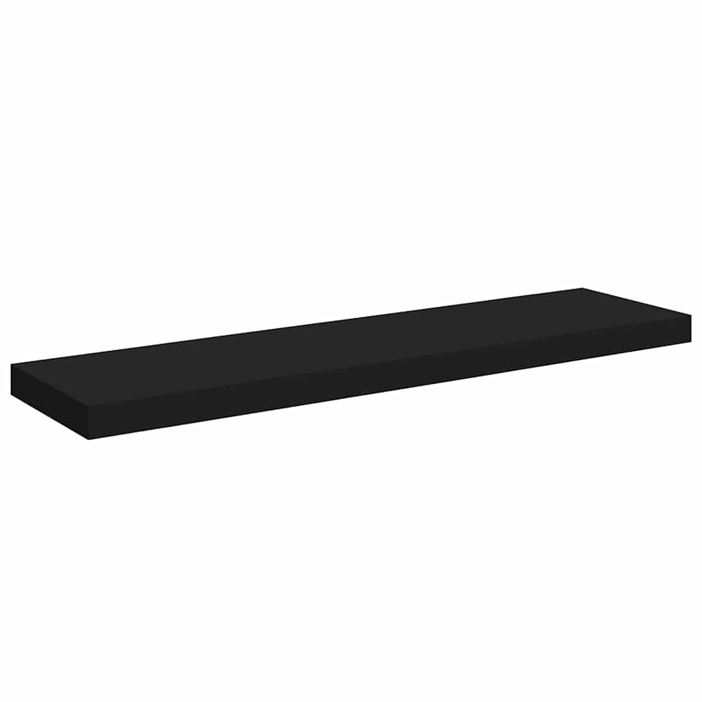 vidaXL Wall Shelf Set of 4 Black Honeycomb MDF, metal