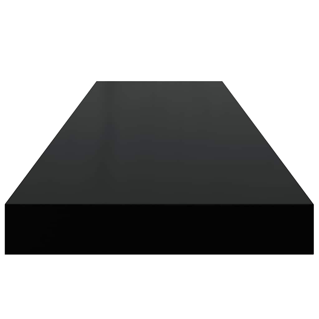 vidaXL Wall Shelf Set of 4 Black Honeycomb MDF, metal