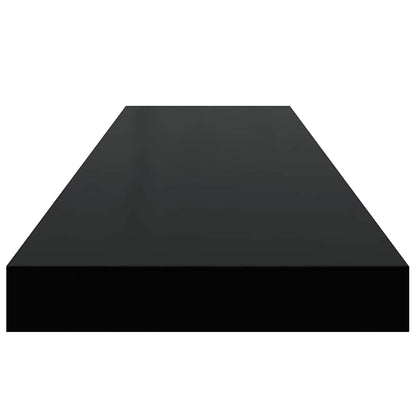 vidaXL Wall Shelf Set of 4 Black Honeycomb MDF, metal