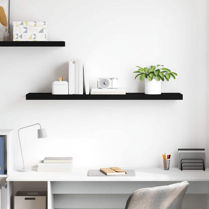 Floating Wall Shelf Black 120x23.5x3.8 cm MDF