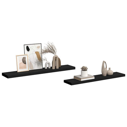 Floating Wall Shelves 2 pcs Black 120x23.5x3.8 cm MDF