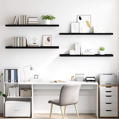 Floating Wall Shelves 4 pcs Black 120x23.5x3.8 cm MDF