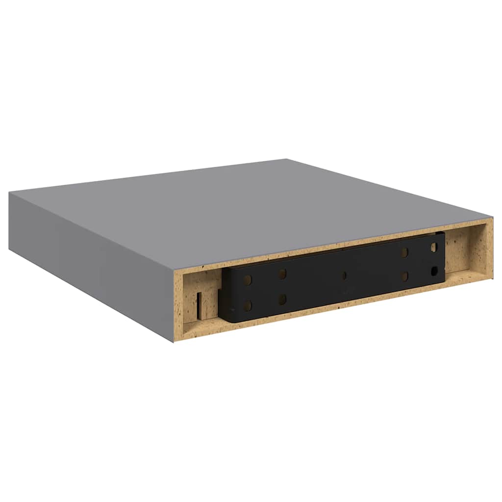 Wall Shelf Grey Honeycomb MDF, Metal 9.1 x 9.3 x 1.5 in