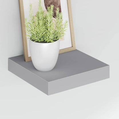 Floating Wall Shelves 4 pcs Grey 23x23.5x3.8 cm MDF