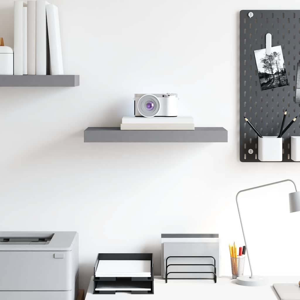 Floating Wall Shelf Grey 50x23x3.8 cm MDF