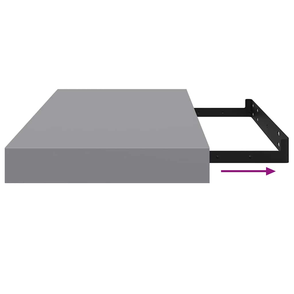 Floating Wall Shelf Grey 50x23x3.8 cm MDF