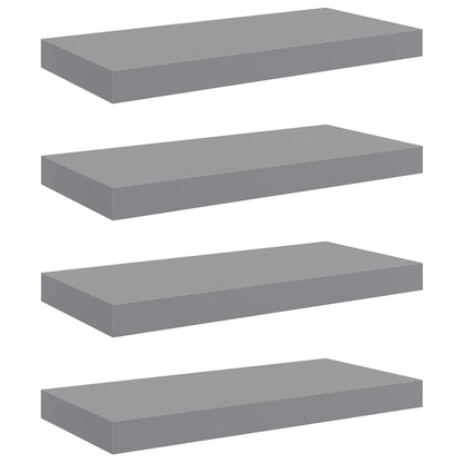 Floating Wall Shelves 4 pcs Grey 50x23.5x3.8 cm MDF