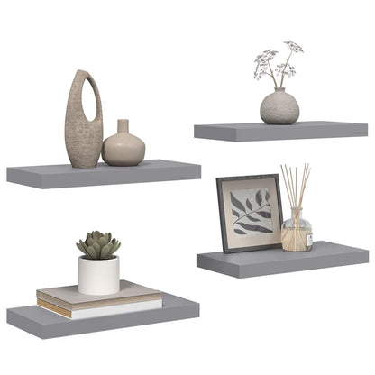 Floating Wall Shelves 4 pcs Grey 50x23.5x3.8 cm MDF