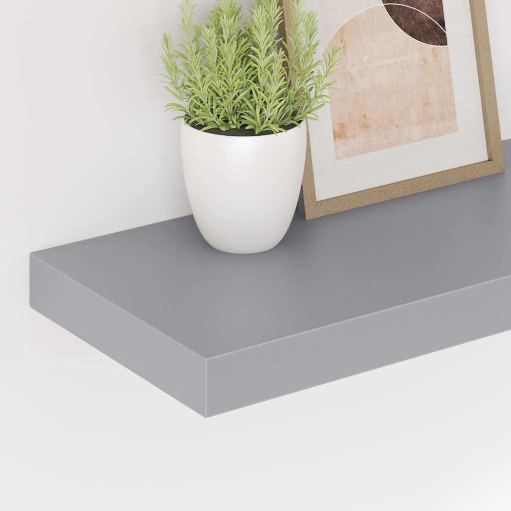 vidaXL Wall Shelf Grey Honeycomb MDF, metal frame Medium Wall Shelf