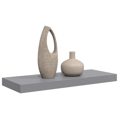 vidaXL Wall Shelf Grey Honeycomb MDF, metal frame Medium Wall Shelf