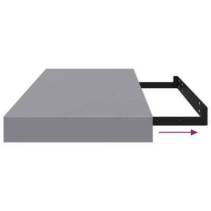 Wall Shelf Set of 2 Gray Honeycomb MDF, metal Medium Wall Shelf