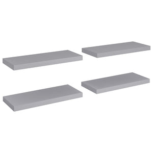 Floating Wall Shelves 4 pcs Grey 60x23.5x3.8 cm MDF