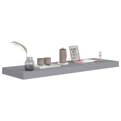 Wall Shelf Set of 2 Grey Honeycomb MDF, Metal 2 pieces, Medium