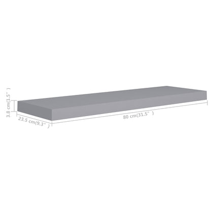 Wall Shelf Set of 2 Grey Honeycomb MDF, Metal 2 pieces, Medium