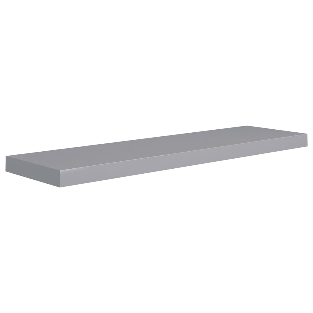 Wall Shelf Set of 4 Grey Honeycomb MDF, metal 35.4x9.3x1.5 in