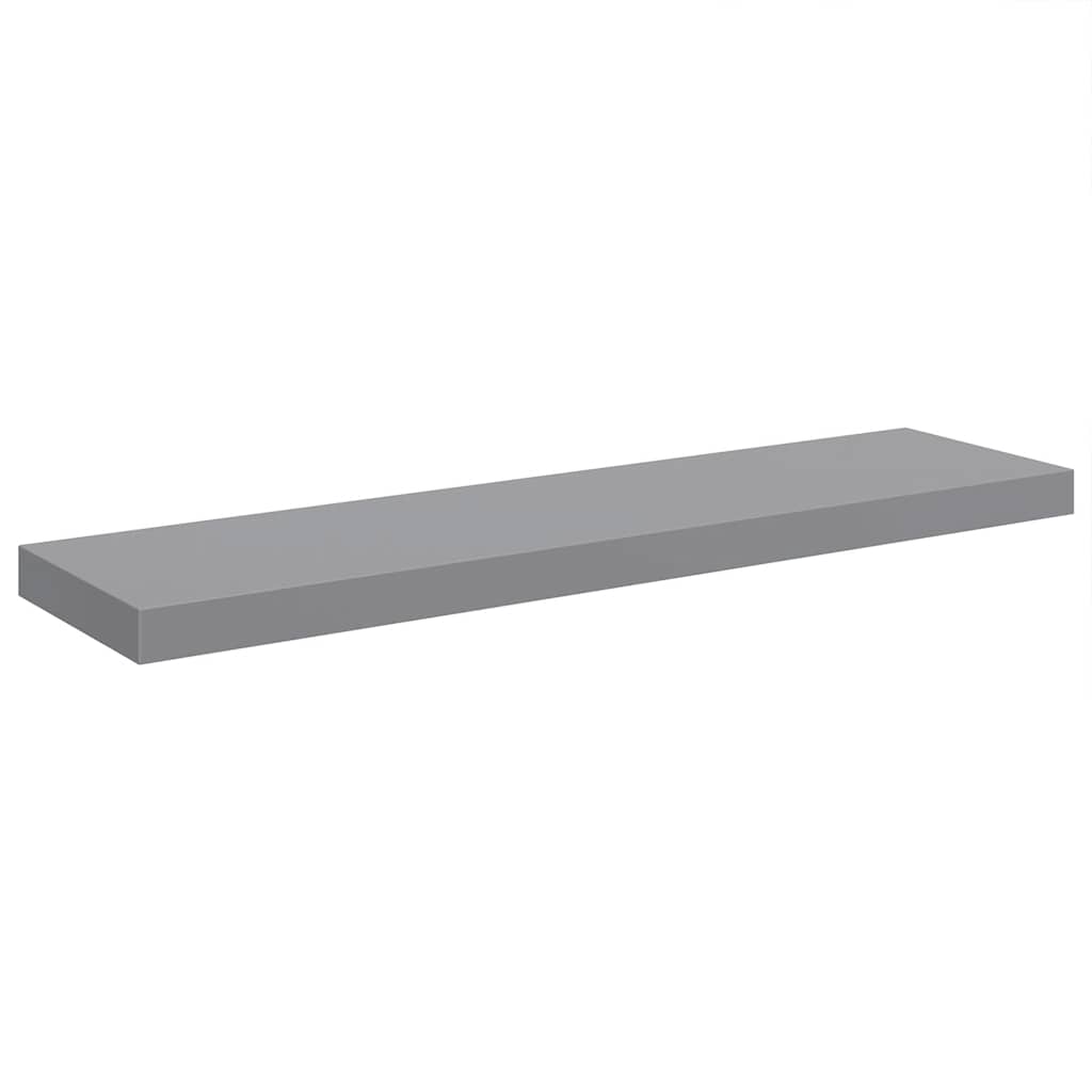Wall Shelf Set of 4 Grey Honeycomb MDF, metal 35.4x9.3x1.5 in
