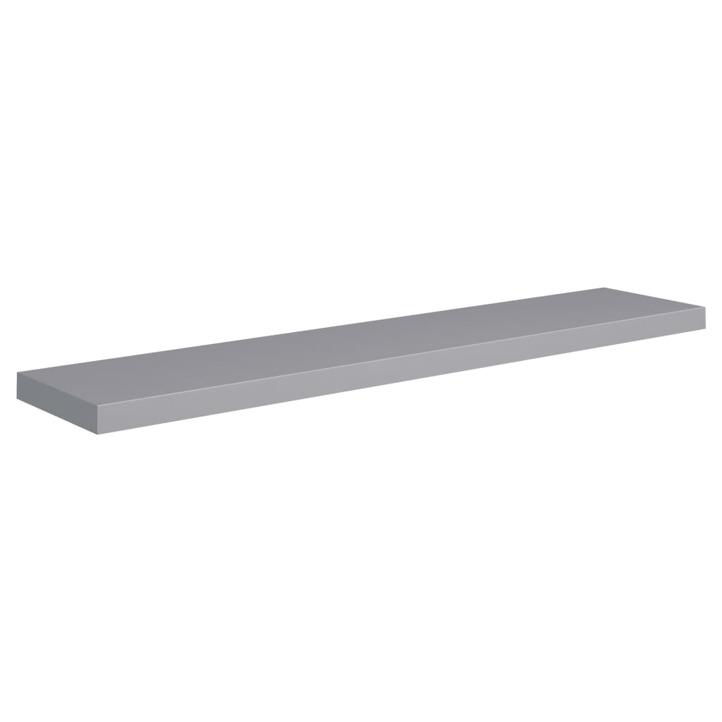 Wall Shelf Set of 2 Gray Honeycomb MDF, Metal 47.2 in x 9.3 in
