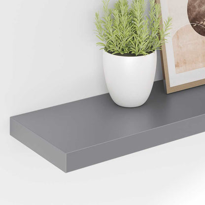 Wall Shelf Set of 2 Gray Honeycomb MDF, Metal 47.2 in x 9.3 in