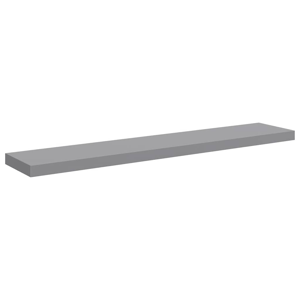 Wall Shelf Set of 2 Gray Honeycomb MDF, Metal 47.2 in x 9.3 in