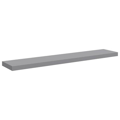 Wall Shelf Set of 2 Gray Honeycomb MDF, Metal 47.2 in x 9.3 in