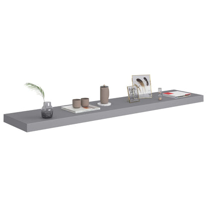 Wall Shelf Set of 2 Gray Honeycomb MDF, Metal 47.2 in x 9.3 in