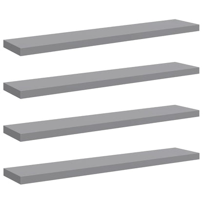 vidaXL Wall Shelf Set of 4 Grey Honeycomb MDF and metal