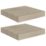 Floating Wall Shelves 2 pcs Oak 23x23.5x3.8 cm MDF