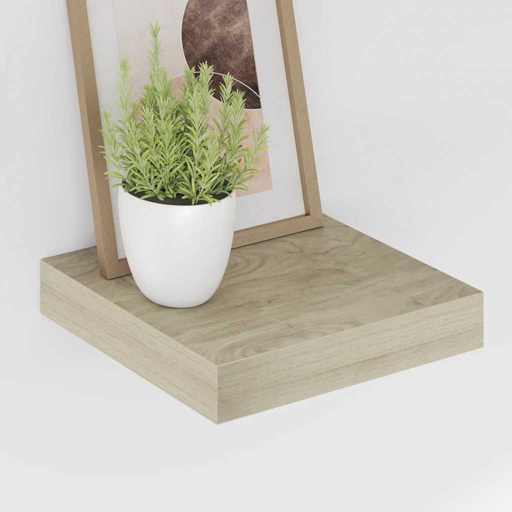 Floating Wall Shelves 4 pcs Oak 9.1"x9.3"x1.5" MDF
