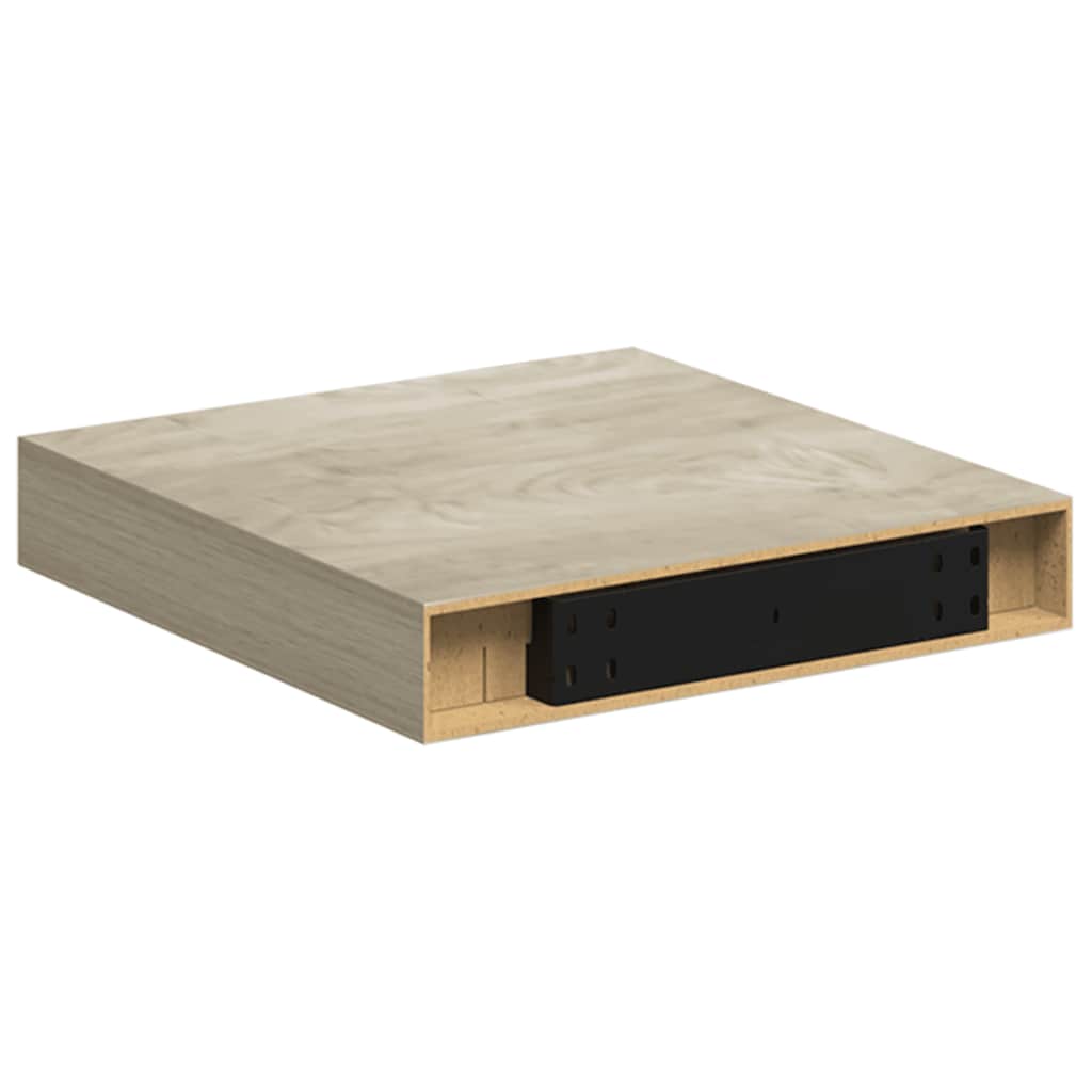 Floating Wall Shelves 4 pcs Oak 9.1"x9.3"x1.5" MDF