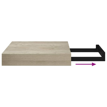 Floating Wall Shelves 4 pcs Oak 9.1"x9.3"x1.5" MDF