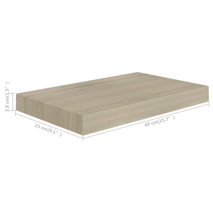 Wall Shelf Set of 2 Oak Honeycomb MDF, Metal 15.7 x 9.1 x 1.5 in