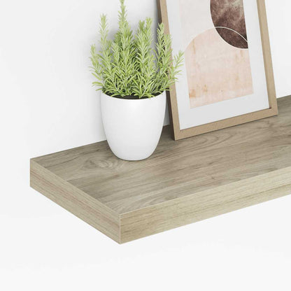 Wall Shelf | Set of 2 | Oak | Honeycomb MDF, metal | 50x23x3.8 cm