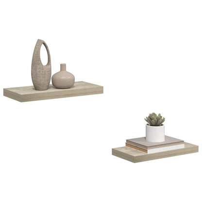 Wall Shelf | Set of 2 | Oak | Honeycomb MDF, metal | 50x23x3.8 cm
