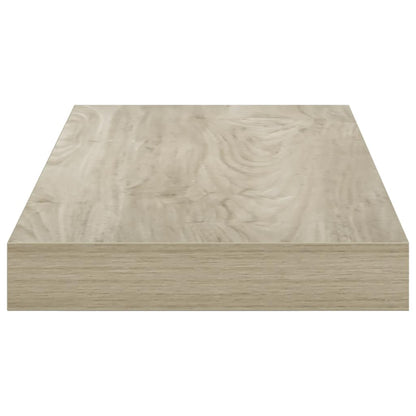 Wall Shelf | Set of 2 | Oak | Honeycomb MDF, metal | 50x23x3.8 cm
