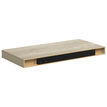 Wall Shelf | Set of 2 | Oak | Honeycomb MDF, metal | 50x23x3.8 cm