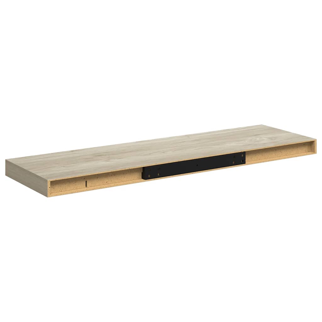 Floating Wall Shelves 2 pcs Oak 80x23.5x3.8 cm MDF