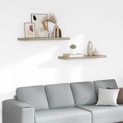 Floating Wall Shelves 2 pcs Oak 90x23.5x3.8 cm MDF