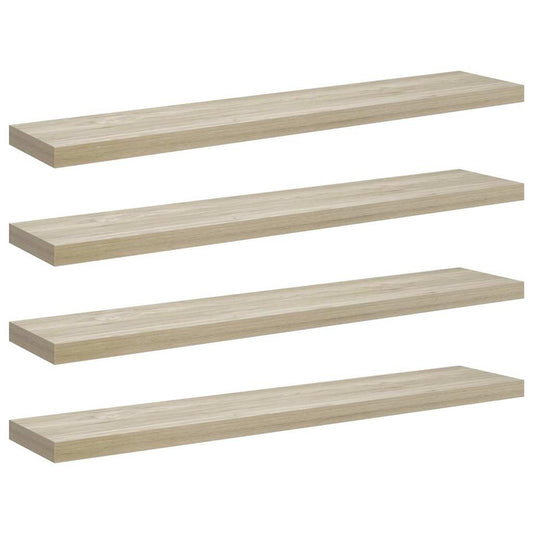 Wall Shelf | Set of 4 | Oak | Honeycomb MDF, metal | Large