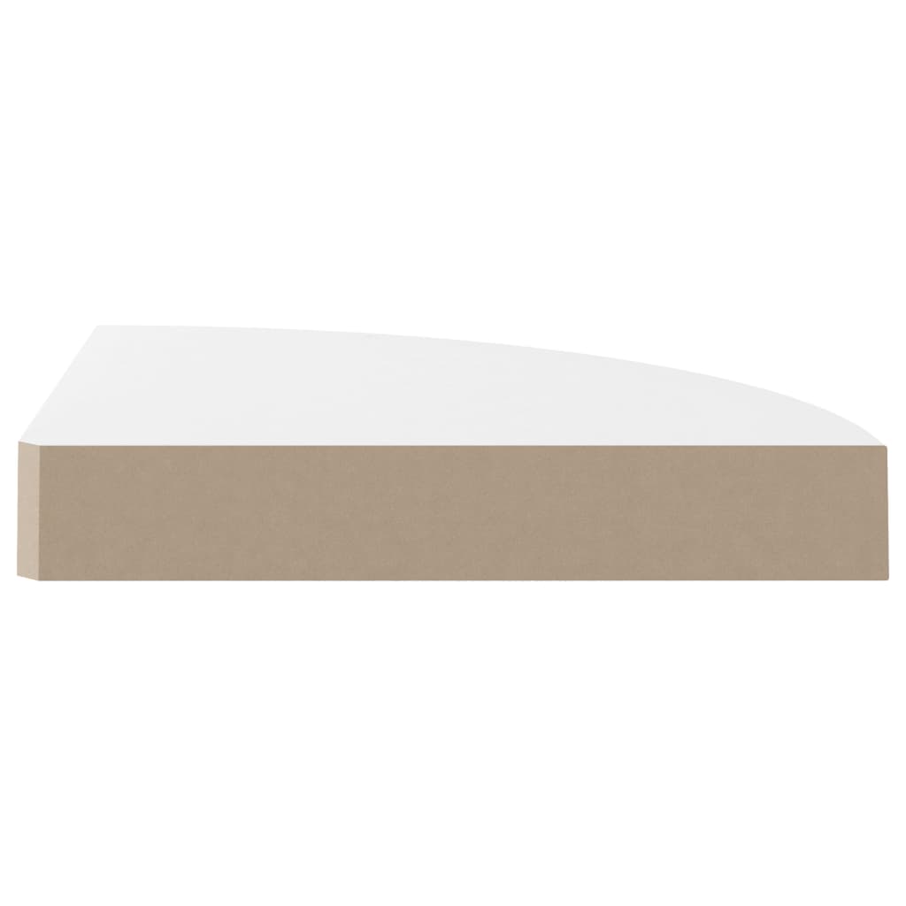Floating Corner Shelves 2 pcs High Gloss White 25x25x3.8 cm MDF