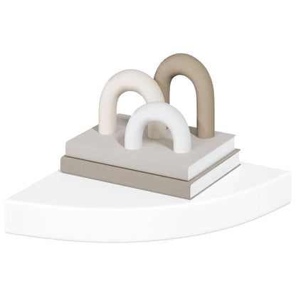 Floating Corner Shelves 4 pcs High Gloss White 25x25x3.8 cm MDF