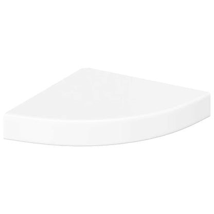 Floating Corner Shelves 4 pcs High Gloss White 25x25x3.8 cm MDF