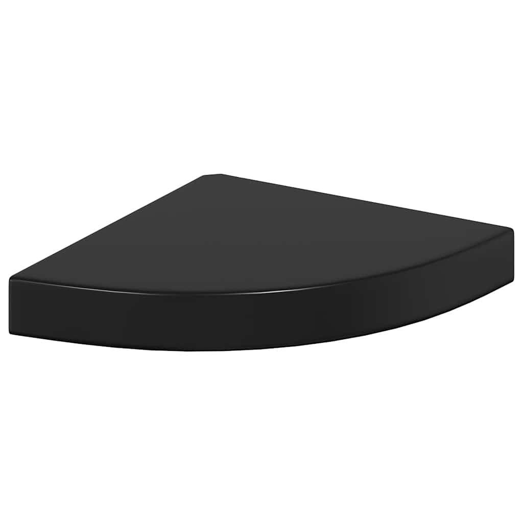 vidaXL Corner Shelf High gloss black Honeycomb MDF, metal Small
