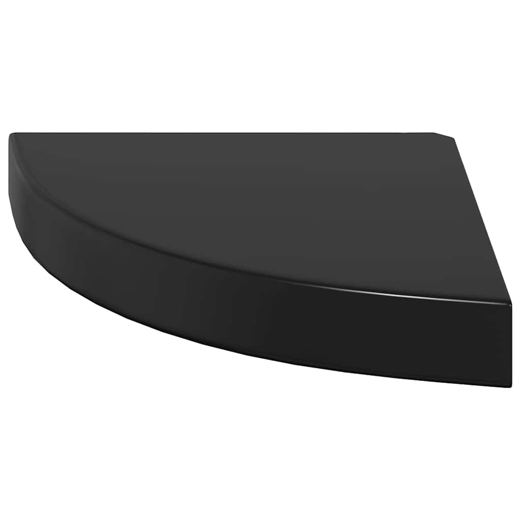 vidaXL Corner Shelf High gloss black Honeycomb MDF, metal Small