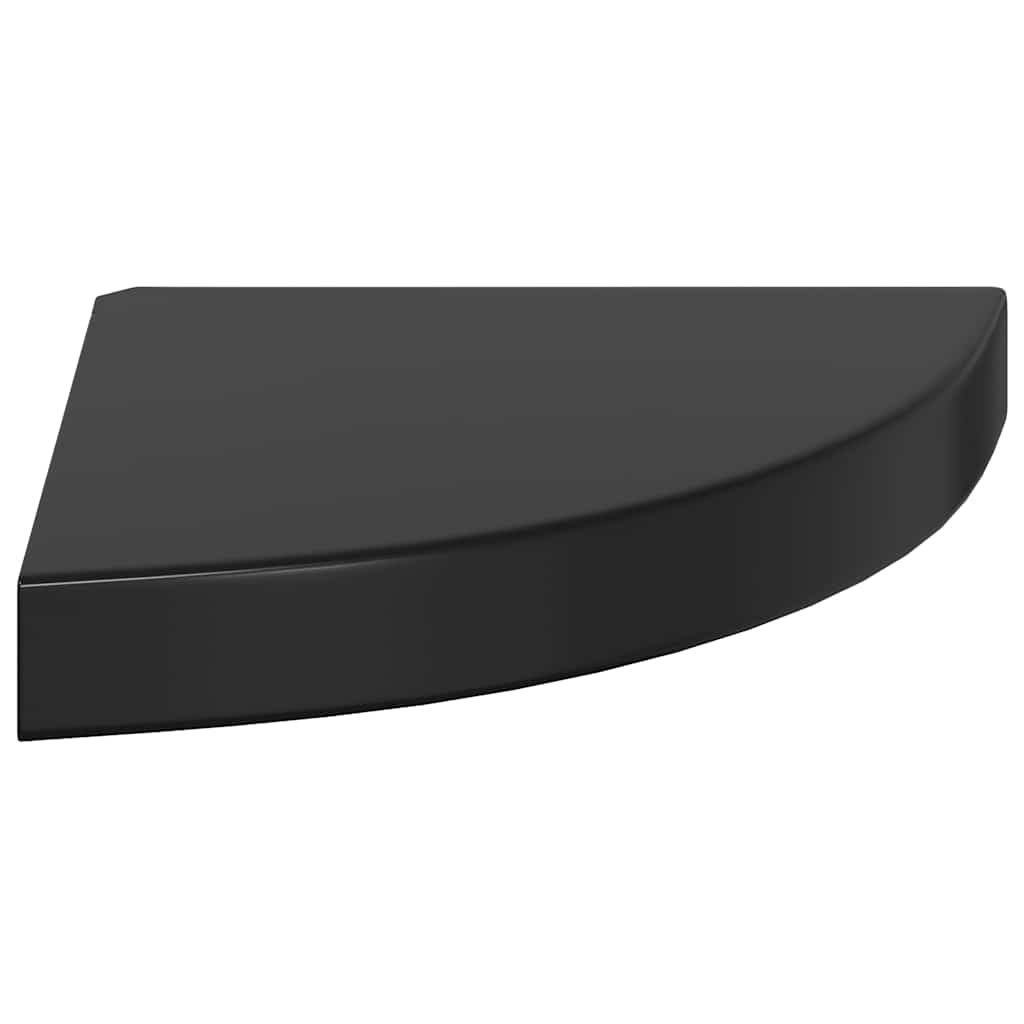 vidaXL Corner Shelf High gloss black Honeycomb MDF, metal Small