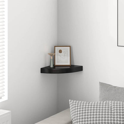 vidaXL Corner Shelf High gloss black Honeycomb MDF, metal Small
