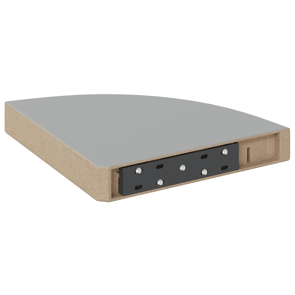Floating Corner Shelves 2 pcs High Gloss Grey 25x25x3.8 cm MDF