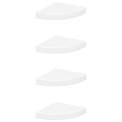 Floating Corner Shelves 4 pcs White 25x25x3.8 cm MDF