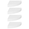 Floating Corner Shelves 4 pcs White 25x25x3.8 cm MDF